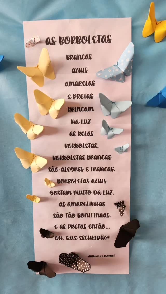Capa do reel Borboletas de Vinicius, do Instagram da Escola Mundo Melhor