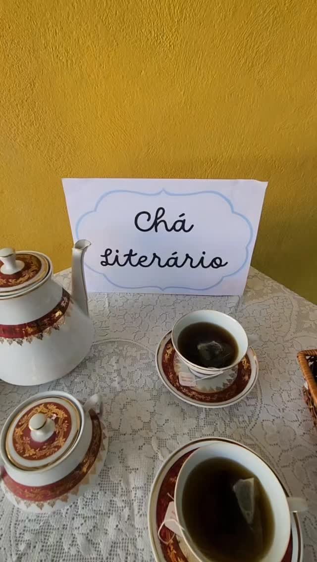 Capa do reel Chá literário, do Instagram da Escola Mundo Melhor